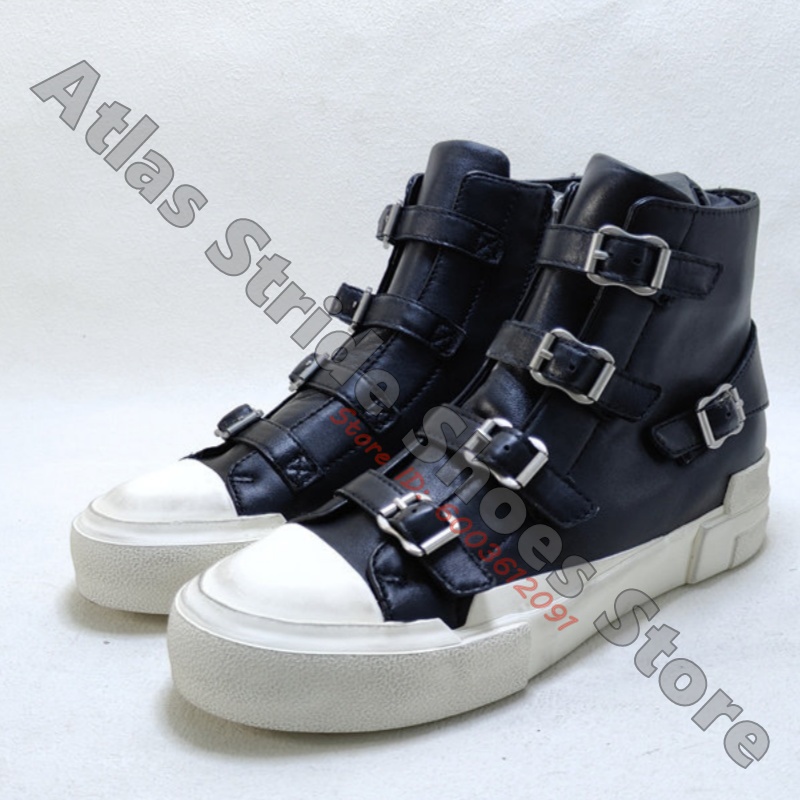 Mesh Strap Metal - Sepatu Sneakers High Top Kontras dengan