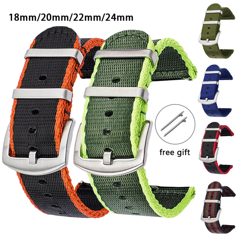 Canvas Strap Watch - Tali nilon 18/20/22/24mm gelang lepas cepat