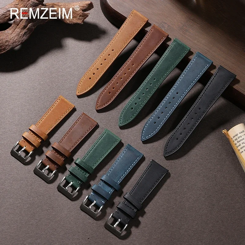 Suede Strap Watch - Crazy Horse jam tangan kulit Retro