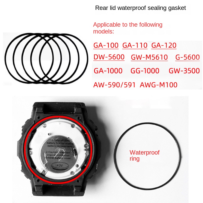 Casio Watch G-Shock Dw-5600 - Cover belakang cincin tahan air untuk