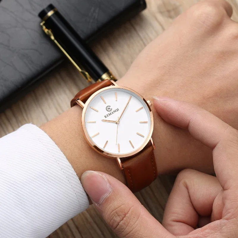 Jam Tangan Pria Ultra Tipis Mo - Leather Watch Band Men ulasan dan harga