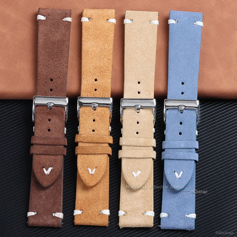 Tali jam tangan Biru kualitas  - Suede Strap Watch ulasan dan harga
